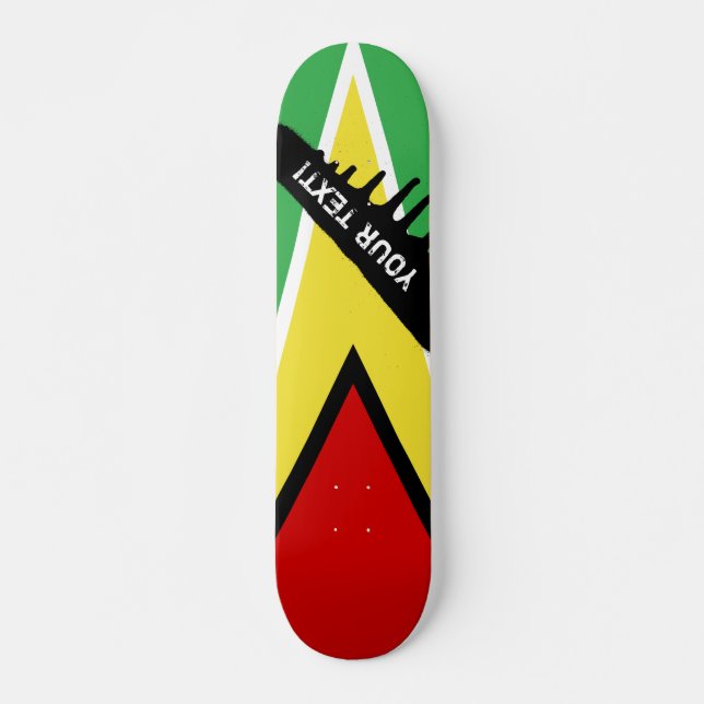 Guyana flagga mini skateboard bräda 18,5 cm (Framsida)