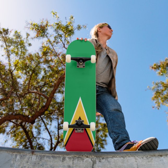 Guyana flagga mini skateboard bräda 18,5 cm (Utomhus 1)