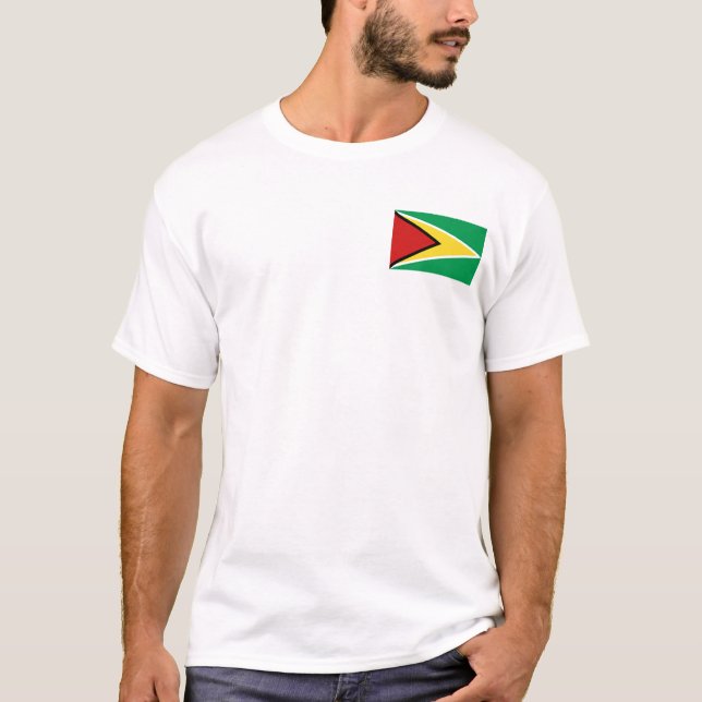 Guyana Flagga och Karta T-Shirt (Framsida)