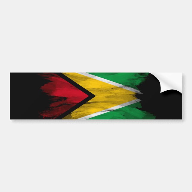 Guyana flagga-penseldrag, nationell flagga bildekal (Framsidan)