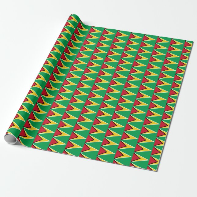 Guyana flagga presentpapper (Utrullad)
