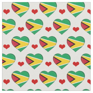 Guyana Flagga Red Heart mode Fabric/Guyana Tyg