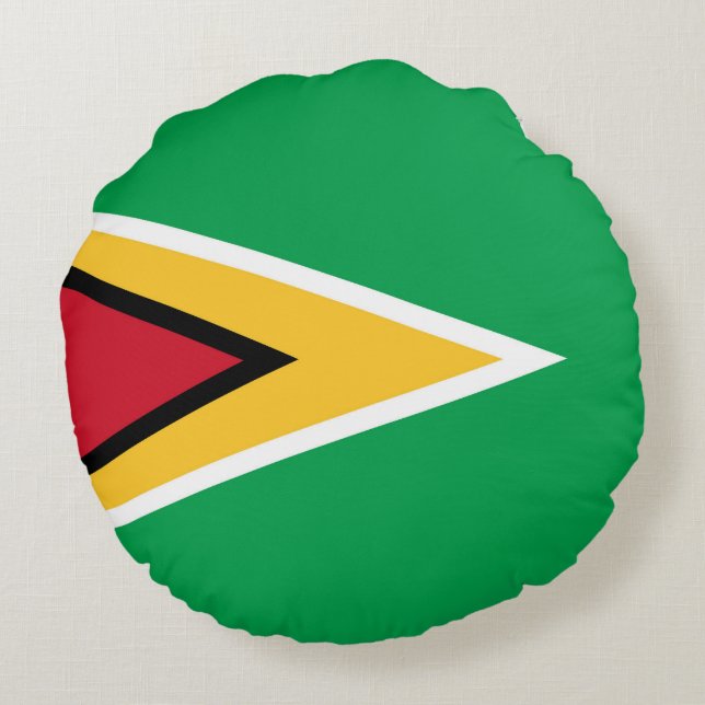 Guyana flagga rund kudde (Baksidan)