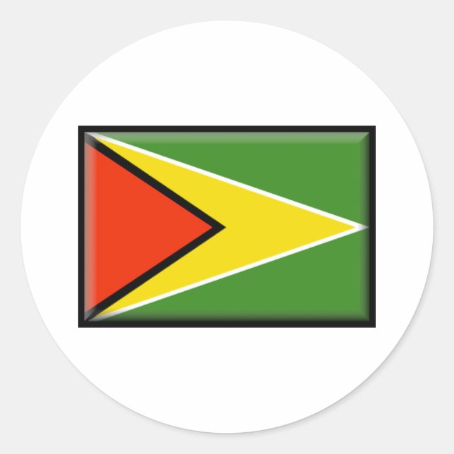 Guyana Flagga Runt Klistermärke (Framsida)