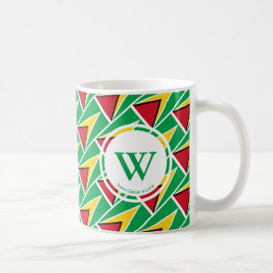 GUYANA FLAGGA Snyggt Anpassningsbar MONOGRAM Guyan Kaffemugg