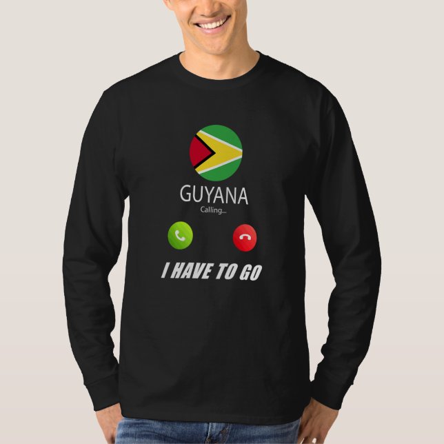 Guyana Flagga Souvenir Guyana Ropar Ropar T Shirt (Framsida)
