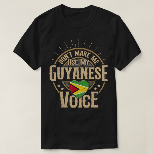Guyana Flagga Souvenirs för Guyanese Manar & Women T Shirt (Design framsida)