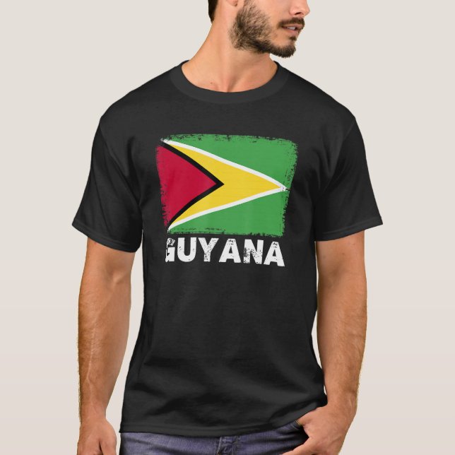 Guyana Flagga Support Guyanese People Women Manar T Shirt (Framsida)