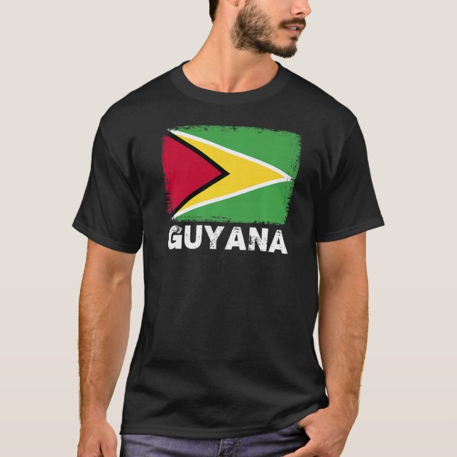 Guyana Flagga Support Guyanese People Women Manar T Shirt (Framsida)
