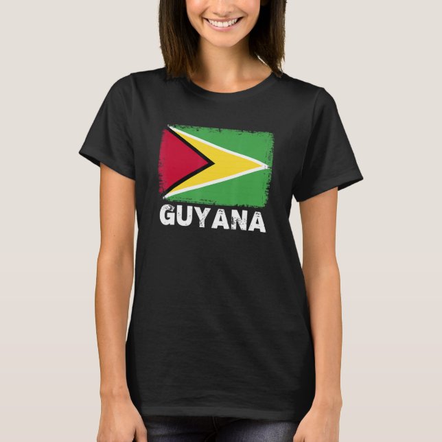 Guyana Flagga Support Guyanese People Women Manar T Shirt (Framsida)