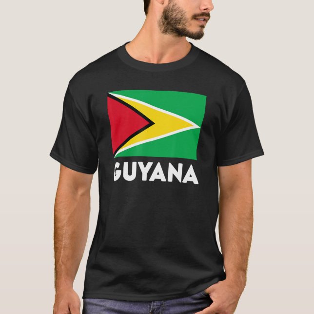 Guyana Flagga T Shirt (Framsida)