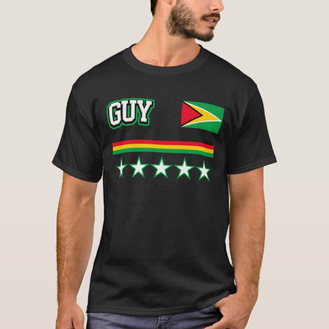 Guyana Flagga Tee Shirt (Framsida)