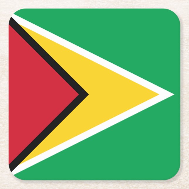 Guyana Flagga Underlägg Papper Kvadrat (Framsidan)