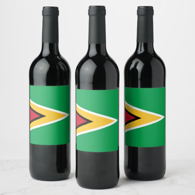 Guyana flagga vinflaska etikett (Flaskor)