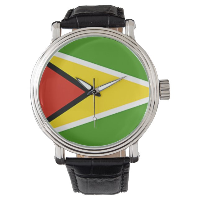 Guyana Flagga Watch Armbandsur (Framsida)