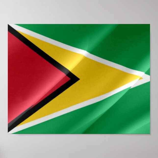 Guyana - Flagga Wave - Poster (Framsidan)