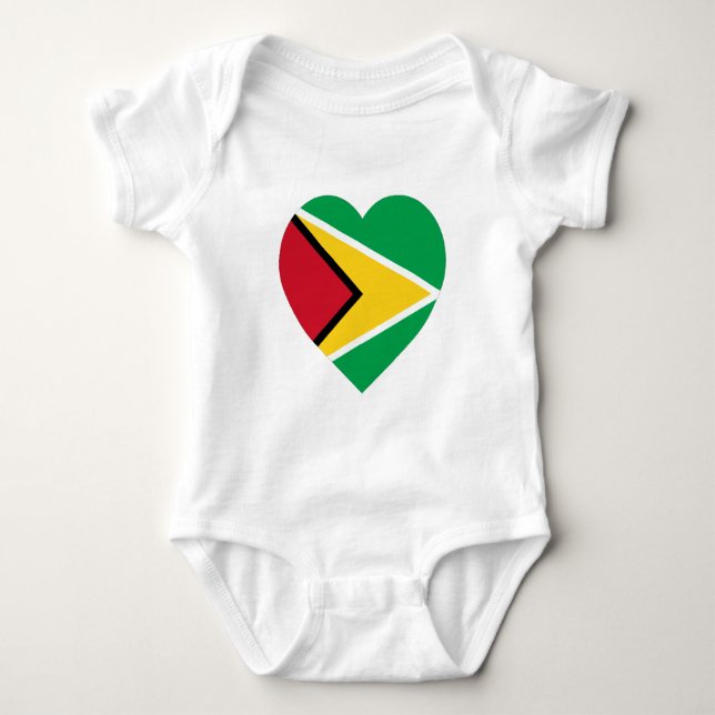 Guyana flaggahjärta tee (Framsida)