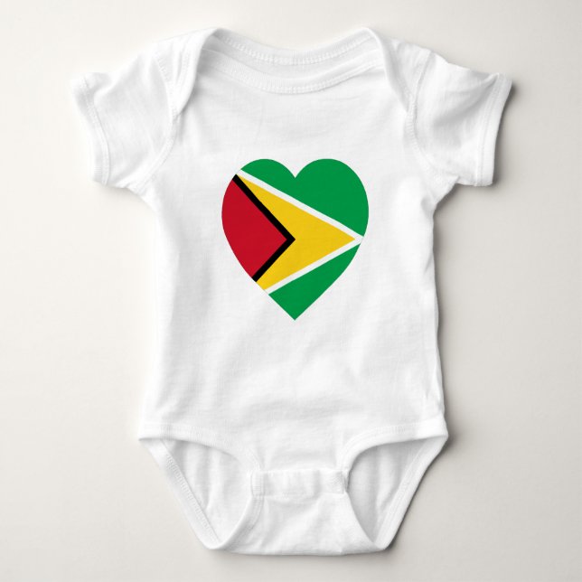 Guyana flaggahjärta tee shirt (Framsida)