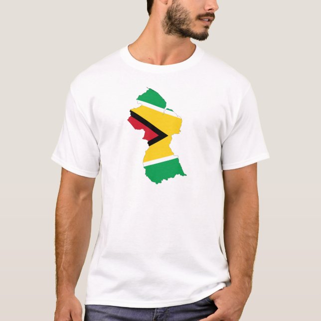Guyana flaggakarta tee shirt (Framsida)