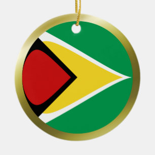 Guyana flaggprydnad julgransprydnad keramik