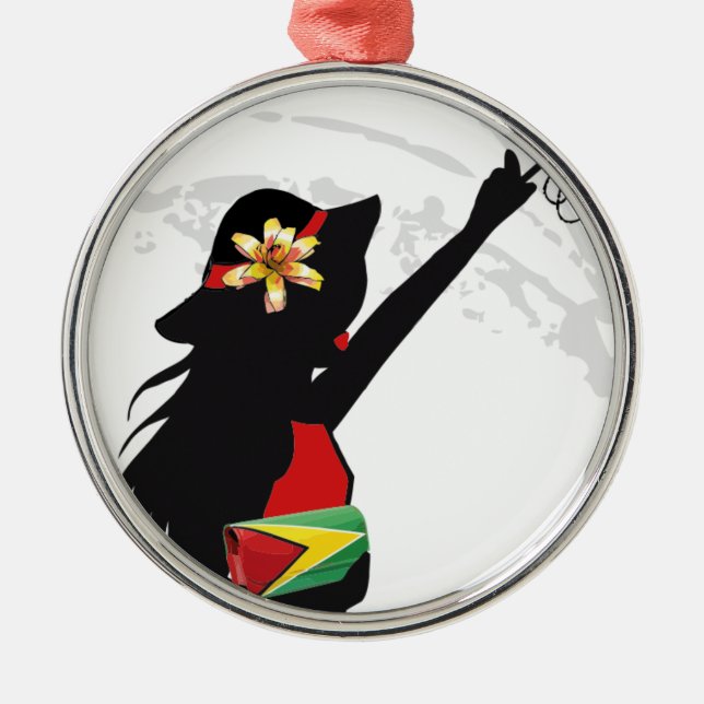 Guyana Girl-julprydnad Julgransprydnad Metall (Framsidan)