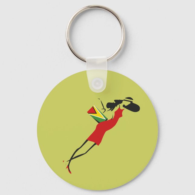 Guyana Girl Keychain Nyckelring (Framsida)