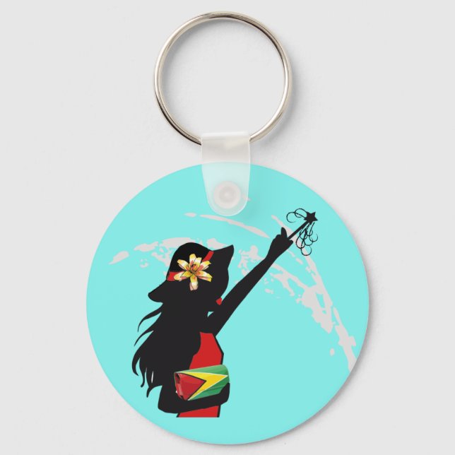 Guyana Girl Keychain Nyckelring (Framsida)