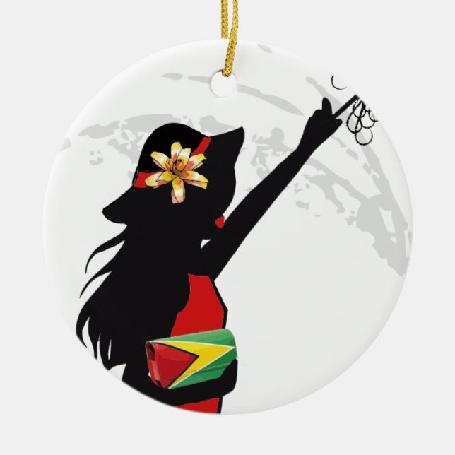 Guyana Girl Round Ornament (Framsidan)