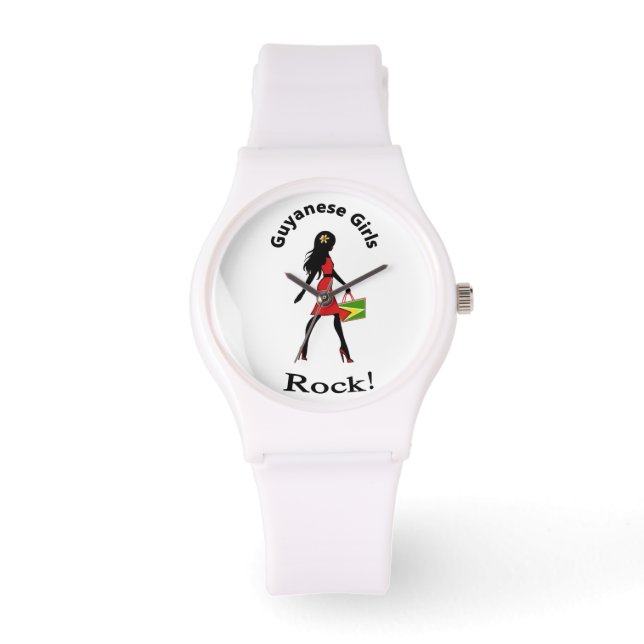 Guyana Girl Watch Watch - vit Armbandsur (Framsida)
