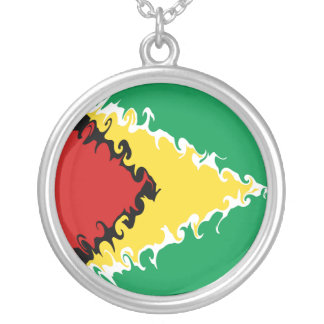 Guyana Gnarly flagga Silverpläterat Halsband