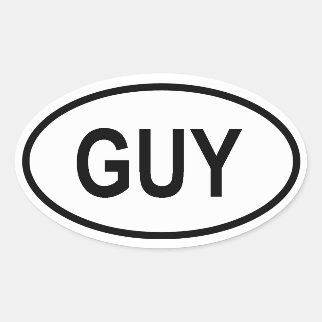 Guyana ’GUY’ Ovalt Klistermärke (Framsida)