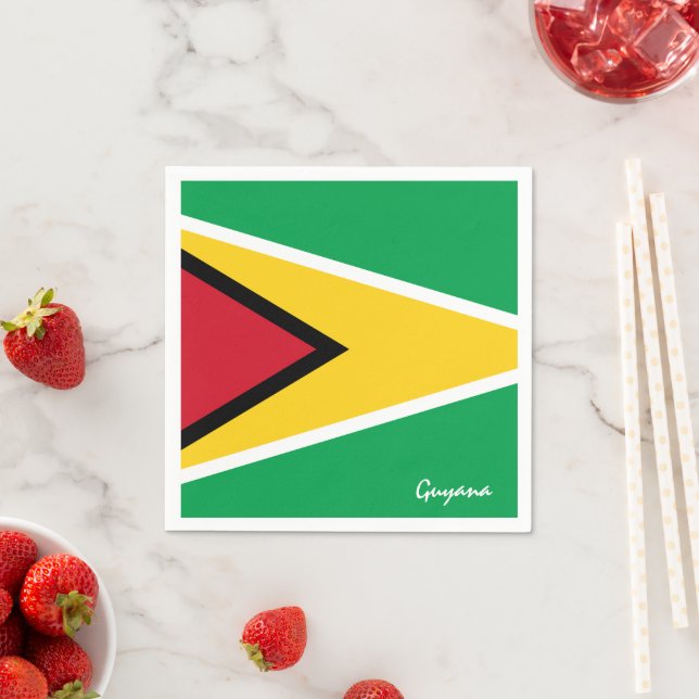 Guyana & Guyana Flagga party mode /sportfantast Pappersservett (Insitu)