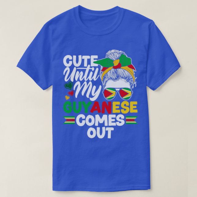 Guyana Guyana Guyana Flagga Cute till mitt Guyanes T Shirt (Design framsida)