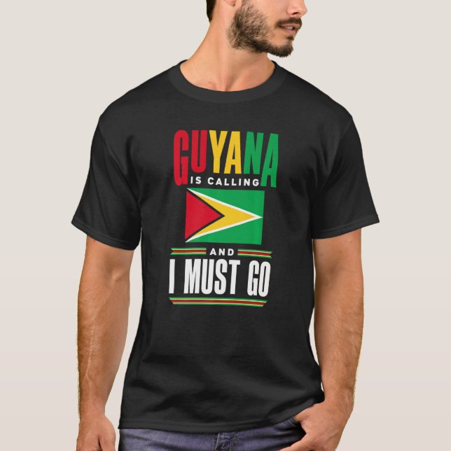 Guyana Guyana Guyana Flagga Guyana begär ordet och T Shirt (Framsida)