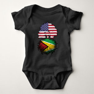 Guyana Guyanese American USA Träd Roots Flagga T Shirt