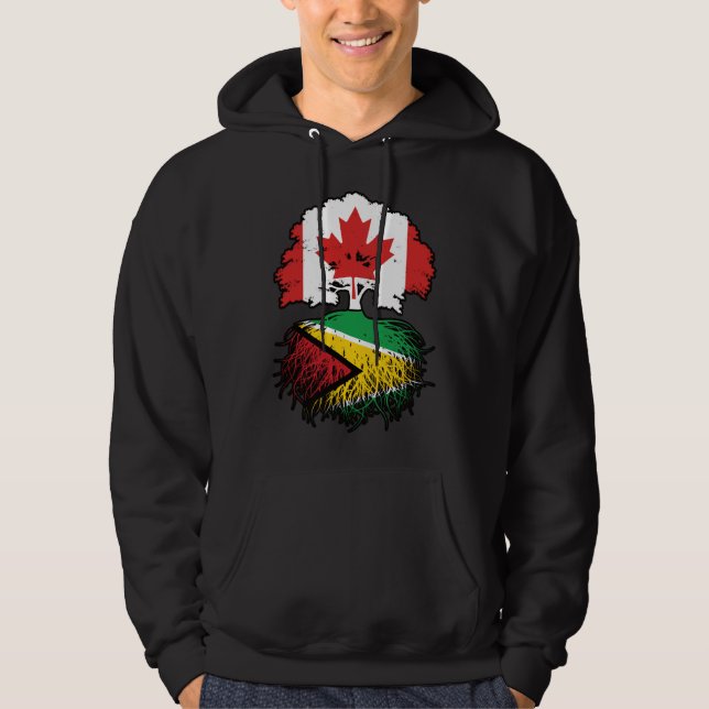Guyana Guyanese Canada Träd Roots Flagga Hoodie (Framsida)