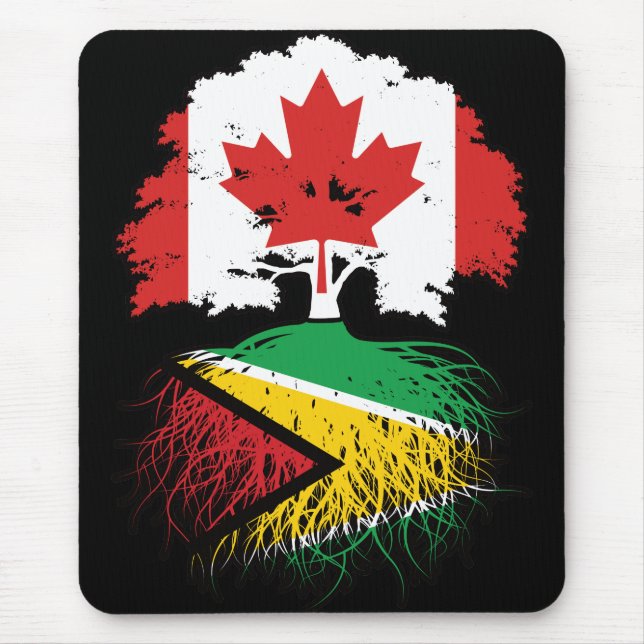 Guyana Guyanese Canada Träd Roots Flagga Musmatta (Framsidan)