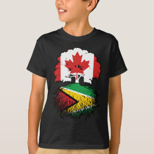 Guyana Guyanese Canada Träd Roots Flagga T Shirt