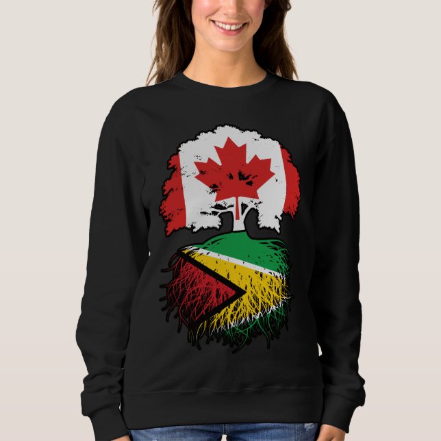 Guyana Guyanese Canada Träd Roots Flagga T Shirt (Framsida)