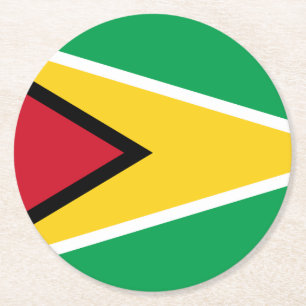 Guyana Guyanese Flagga Independence Kingdom Underlägg Papper Rund