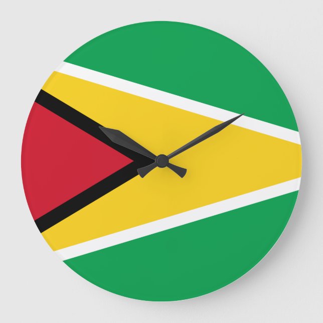 Guyana (Guyanese) Flagga Stor Klocka (Framsida)