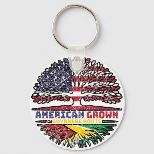 Guyana Guyanese US US US United Stater Träd Nyckelring