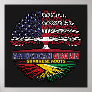 Guyana Guyanese US US US United Stater Träd Poster