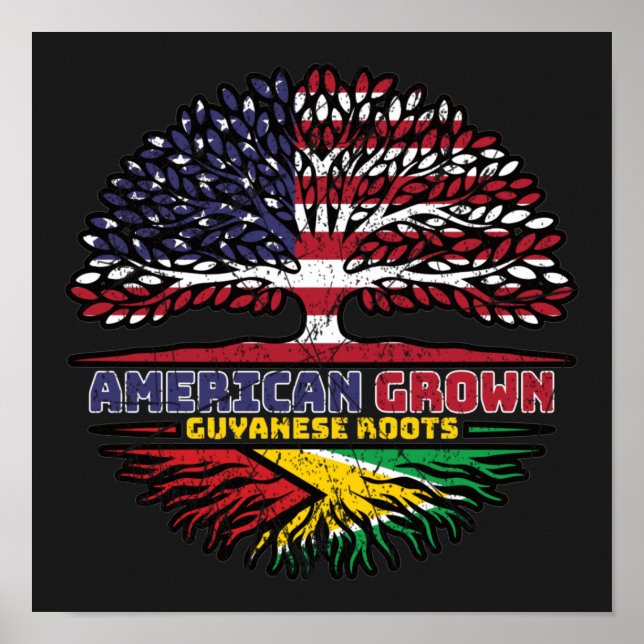 Guyana Guyanese US US US United Stater Träd Poster (Framsidan)