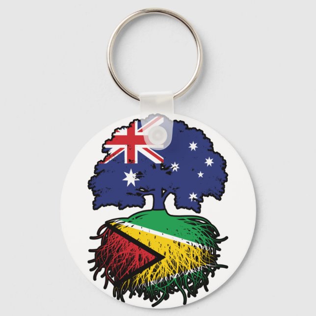 Guyana Guyanesiska Australiensisk Australien Träd  Nyckelring (Framsida)