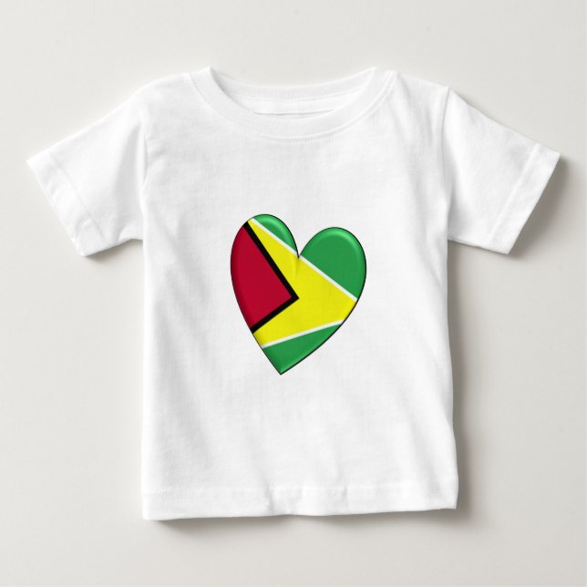 Guyana hjärtaflagga tee shirt (Framsida)