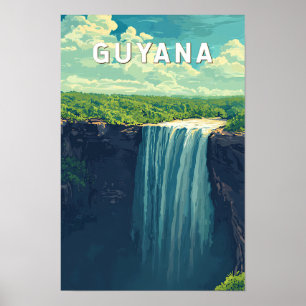 Guyana Illustration Resa Konst Vintage Poster
