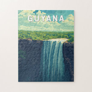 Guyana Illustration Travel Art Vintage Pussel