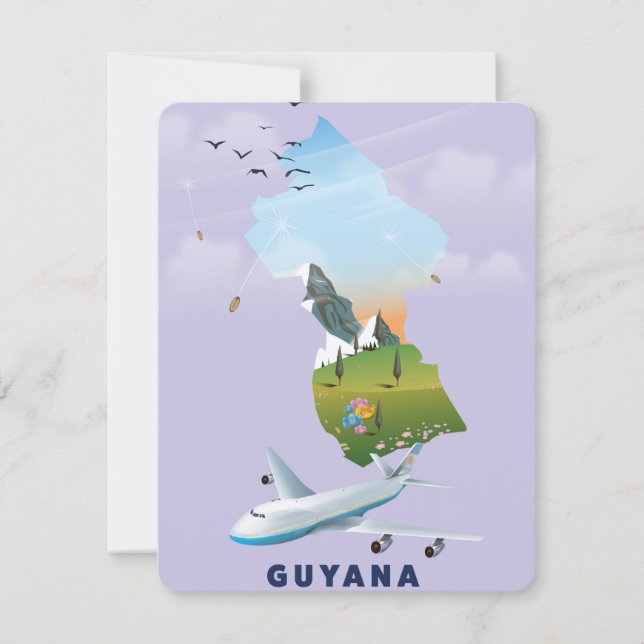 Guyana illustrerad kartaffisch (Framsida)