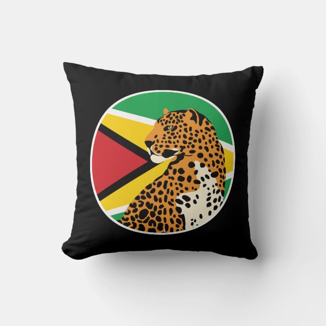 Guyana Jaguar Guyanese National Animal Flagga Kudde (Framsida)